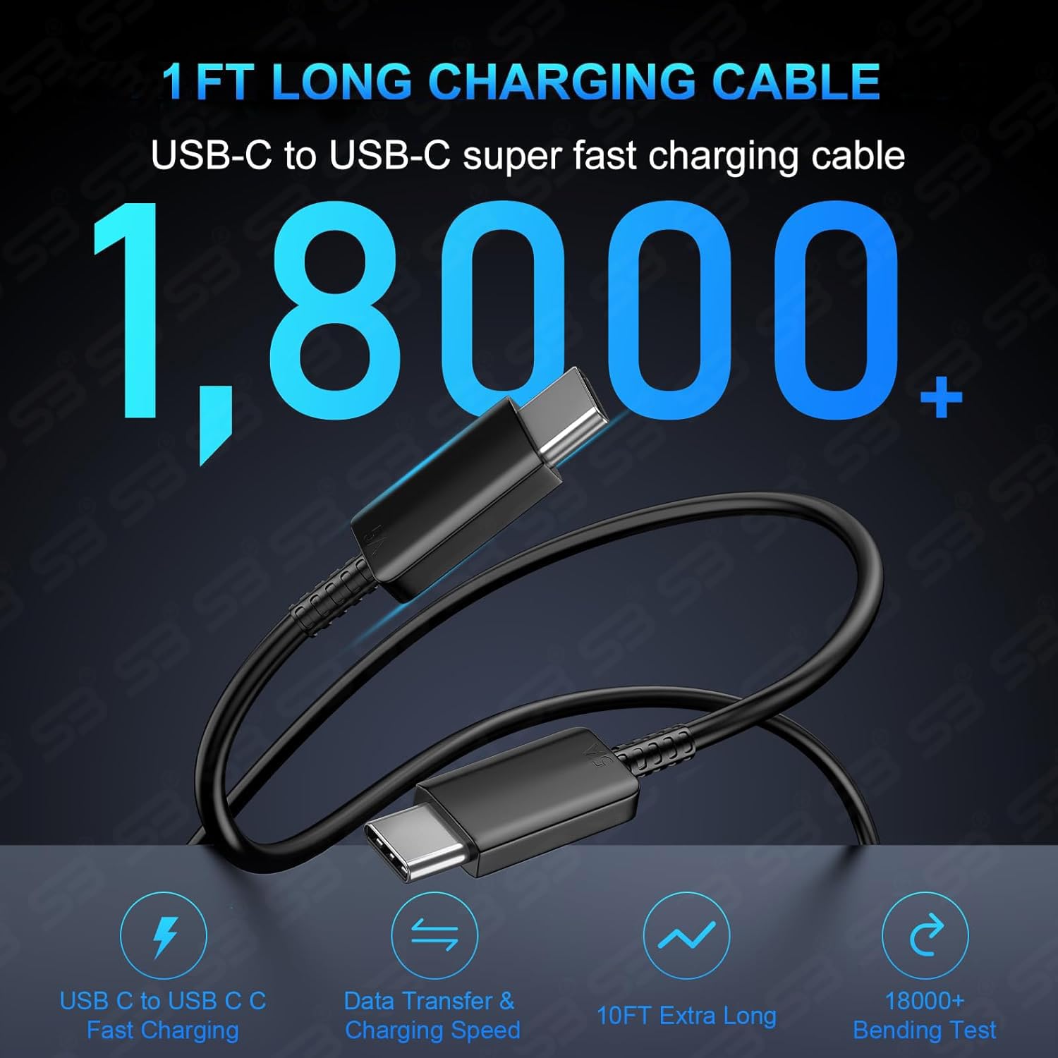 Samsung Origenal 45W Fast Charger With Type C to C Cable.