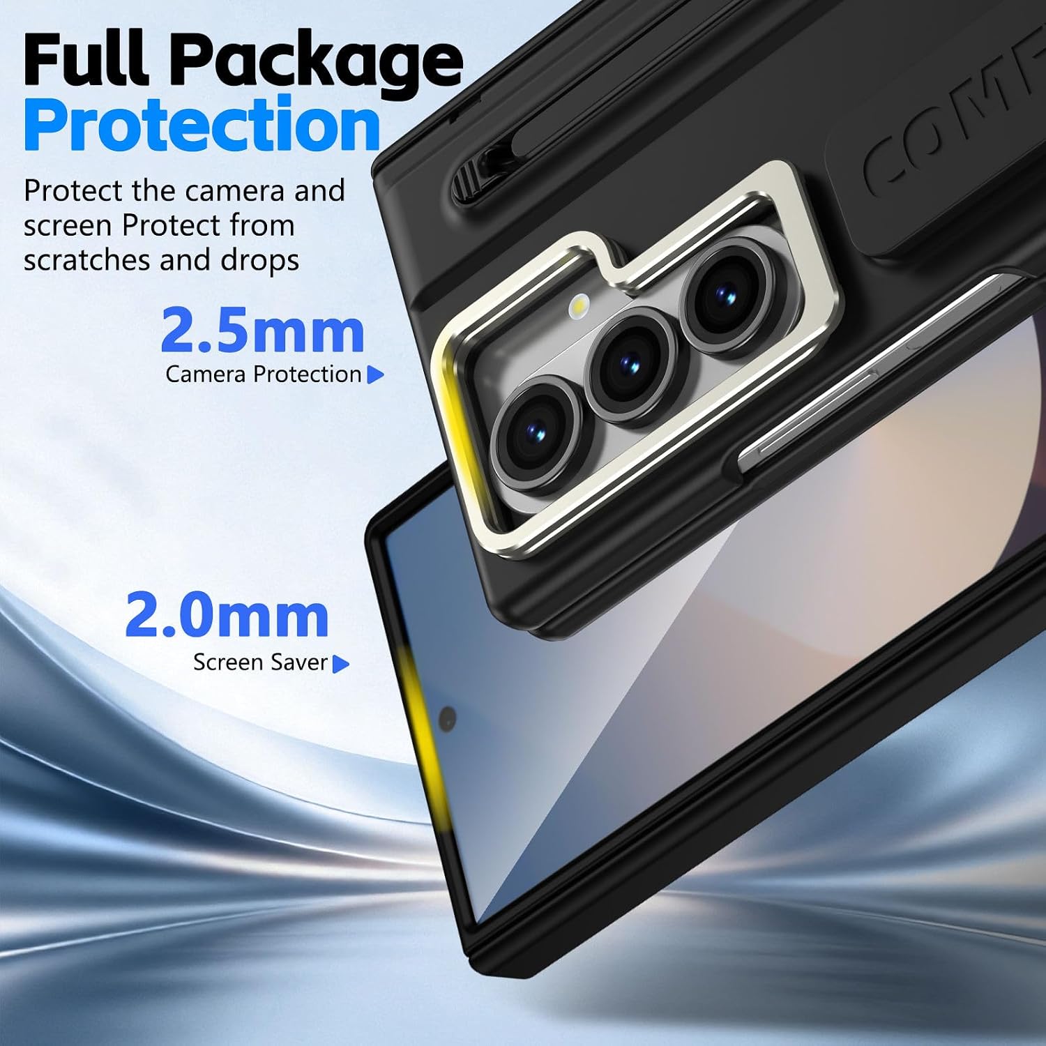 360 Full Cover Camera Frame Holder Front Glass Silicone Wristband Case.