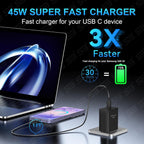 Samsung Origenal 45W Fast Charger With Type C to C Cable.