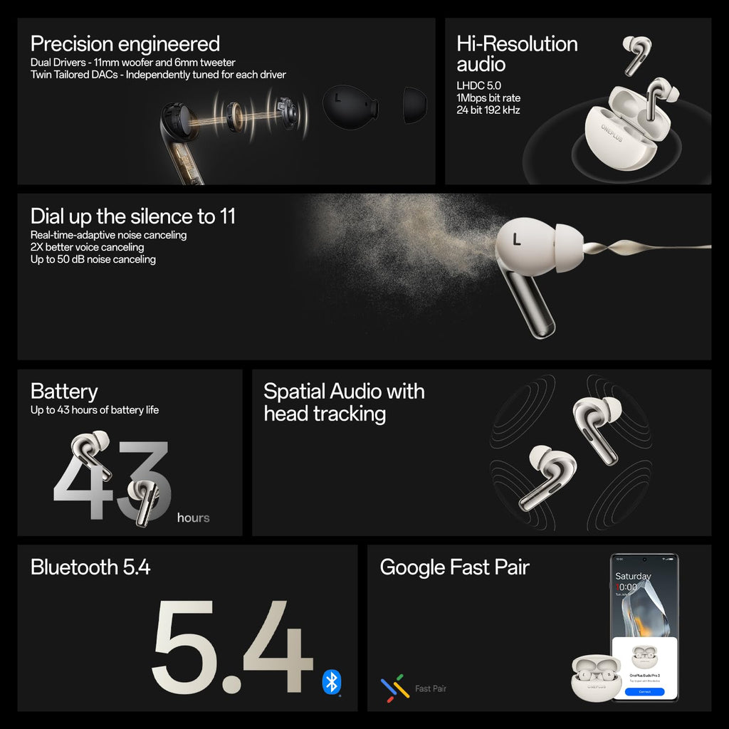 OnePlus Buds Pro 3 Bluetooth TWS in-Ear Buds.