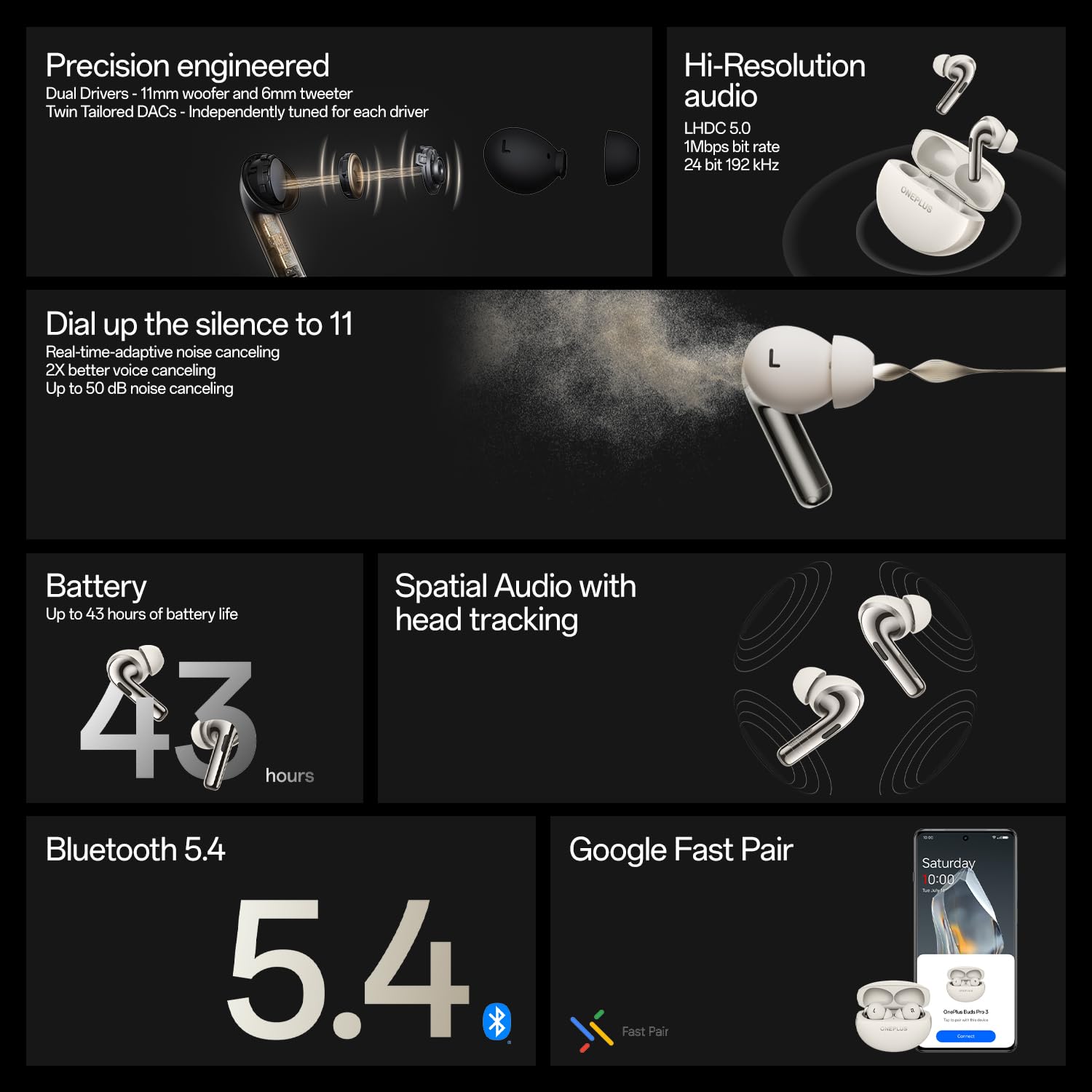 OnePlus Buds Pro 3 Bluetooth TWS in-Ear Buds.