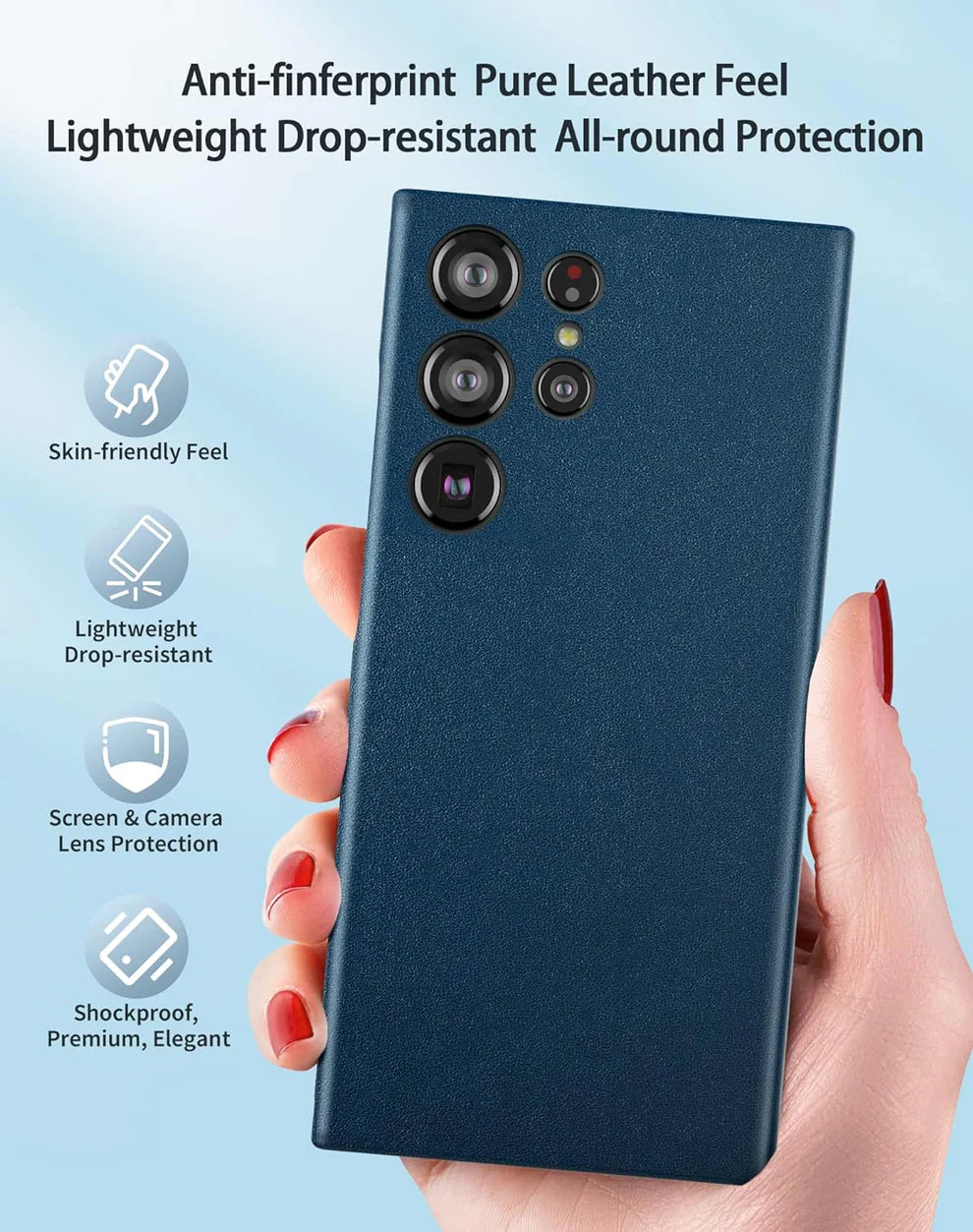 Samsung Galaxy S Series Slim Metal Button Leather Case.