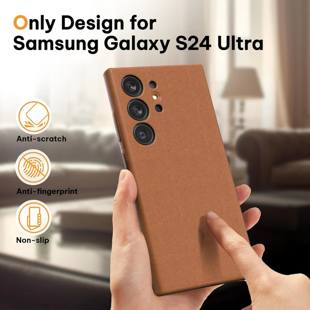 Samsung Galaxy S Series Slim Metal Button Leather Case.
