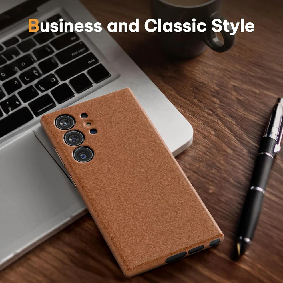 Samsung Galaxy S Series Slim Metal Button Leather Case.
