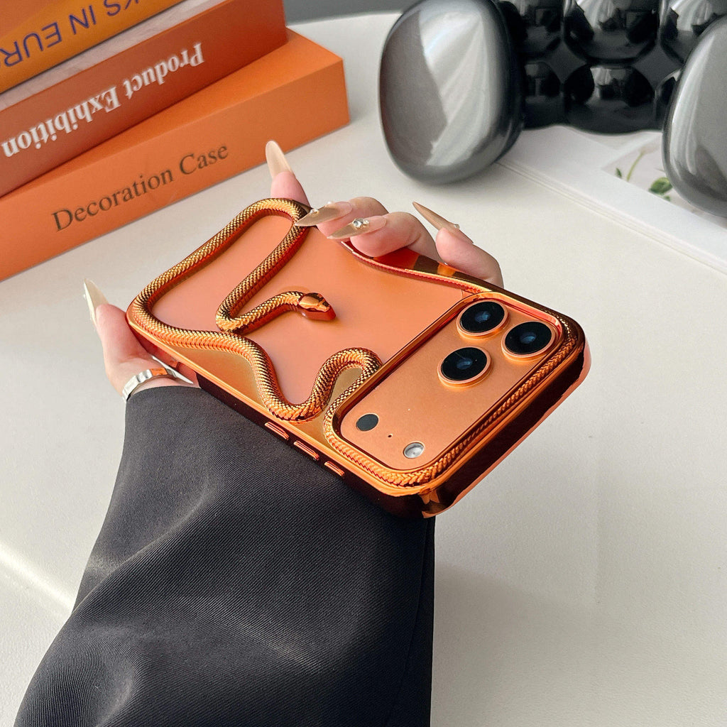 3D Snake Hollow Cooling Electroplated Phone Case.