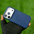 iPhone Metal Button Leather Case.